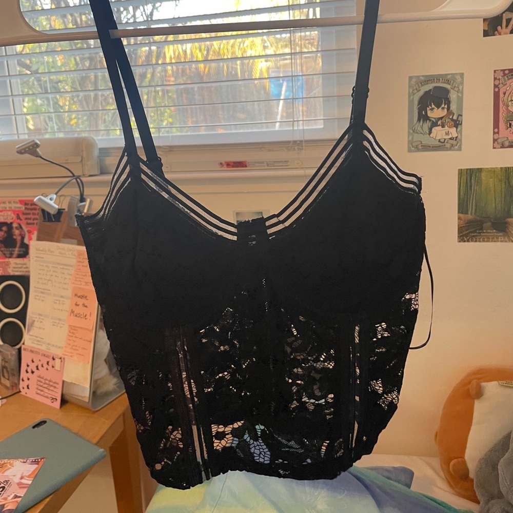 Lace Black Crop Top